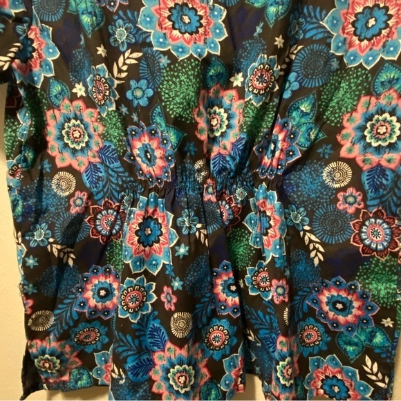 Bobbie Brooks Scrub Shirt Top Women’s Size 2X Cotton Pockets Blue Elastic - Picture 7 of 9